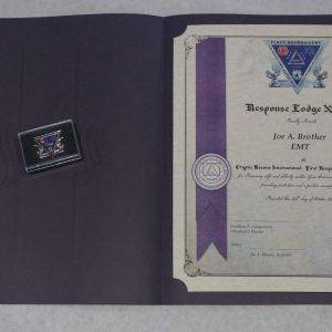 First Responder Lapel Pin and Certificate